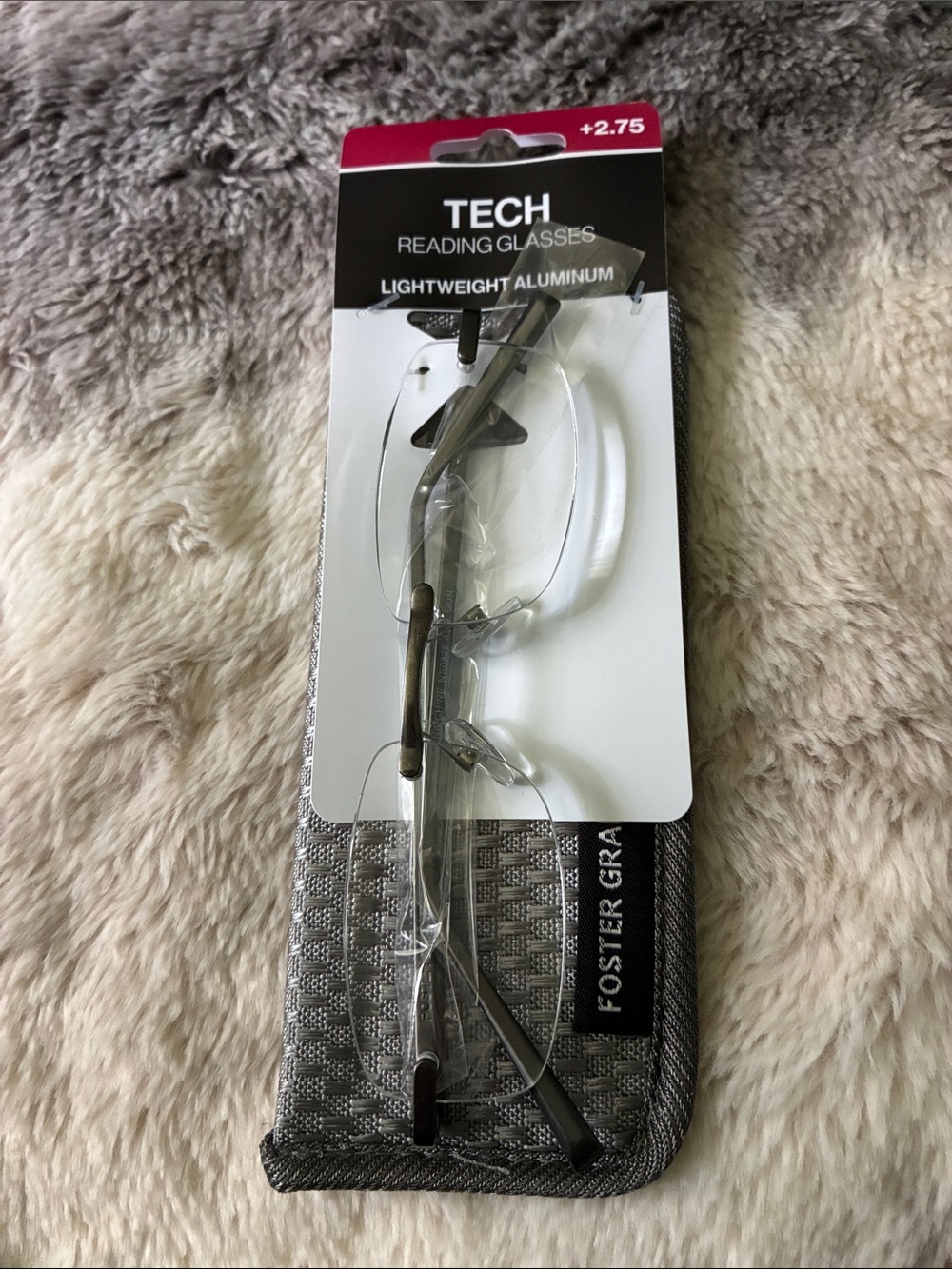 Lightweight Aluminum Reading Glasses +2.75 in grey